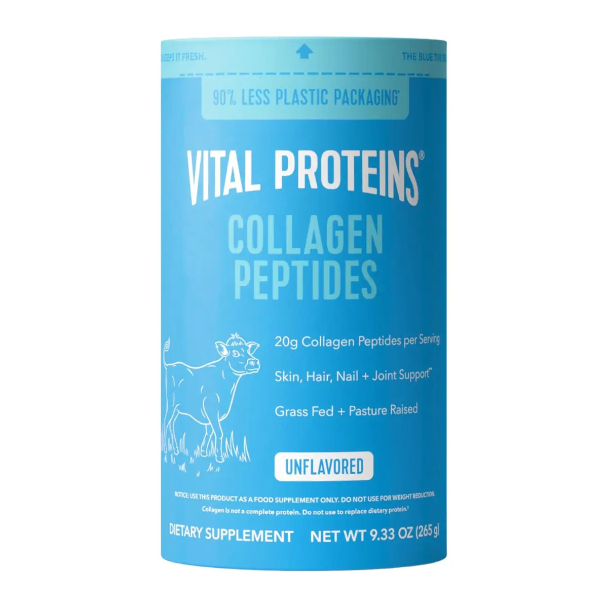 Vital Proteins Collagen Peptides Powder - Supports Hair, Nail, Skin, Bone & Joint Health, Unflavored, Collagen Protein 9.33 OZ