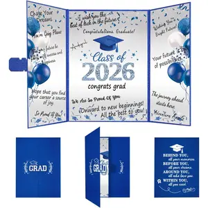 QIYANPAX Graduation Guest Book 2026, Blue and Silver Graduation Decorations Class of 2026, Graduation Signature Book, Congrats Grad Guest Book Alternative, Graduation Gifts for Her Him