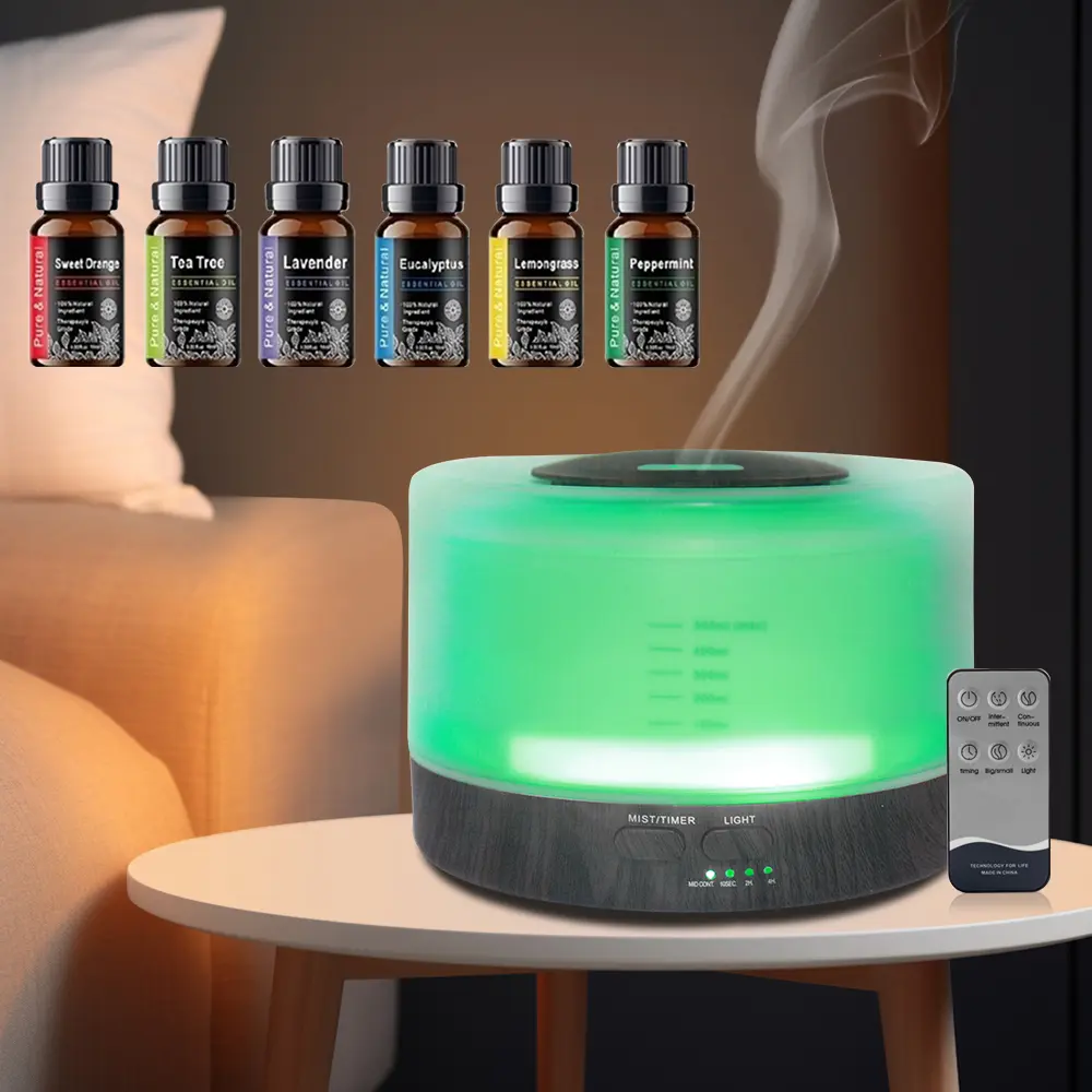 16.91oz Aromatherapy Essential Oil Diffuser-Humidifier for Home, Soft LED Sets a Mood, Soothing LEDs, 6 Oils Included, Aromatherapy For Home, Home Users
