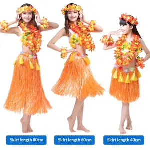 Children's Day Hula Skirt 30-80CM for Kids and Adults, Hawaiian Hula Skirt, Seaweed Costume, Eco-friendly Performance Props for Kindergarten Dance Show