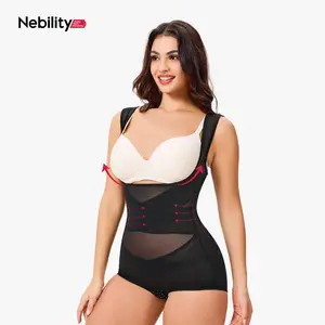 Nebility Women's Clothing Mesh Breathable Basic Faja Shapewear Minimalist Comfort Sleeveless Tops High Waist Compression Womenswear Brown Body Shapewear Shapewear Garment Sexy High Waist Shapewear Lady