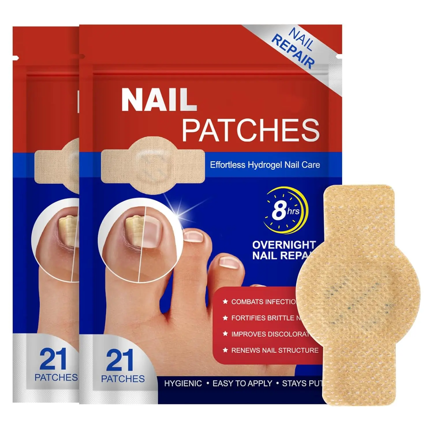Nail Patches Extra Strength Overnight Repair Hydrogel Treatment for Damaged Nails Fast Acting Effortless Care Renewal for Men and Women