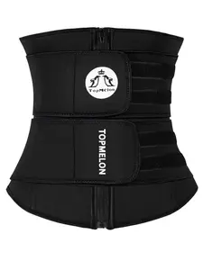 Plus Size Letter Print Zipper Velcro Waist Trainer, Tummy Control High Waist Shaping Waist Cincher, High Stretch Shaper for Women, Plus Size Women's Clothing, Birthday Wear Black Girl