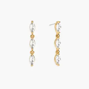 en route Crystal Marquise Earrings, featuring a Pure Reflection of Clarity, Elegant Dangle Drop Style, Perfect for Shimmering Summer Vibes or Elevated Vacation Outfits