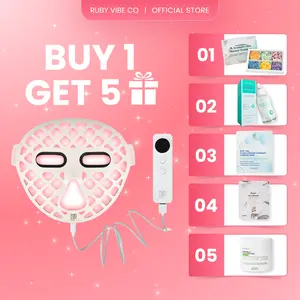 [RUBY VIBE CO] NeuroGlow LED Face Mask, Light Therapy Silicone Facial Mask,Portable Rechargeable Facial Beauty Device with Adjustable Straps, Multiple Light Modes, Light Technology for Skin Appearance Enhancement