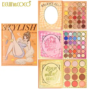 KEVIN&COCO 72 Color Vintage Spice Girl Eyeshadow Palette: Shimmer, Matte, and Glitter Finishes in Earthy Tones - Makeup, Cosmetic