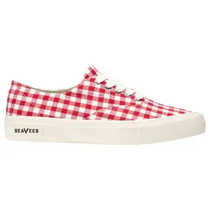 SeaVees Womens Legend Americana Plaid Lace Up Sneakers Shoes Casual - Red