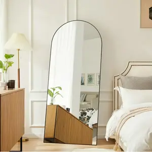 71"x26" Arched Full Length Mirror, Full Body Standing Mirror Floor Mirrors, Black