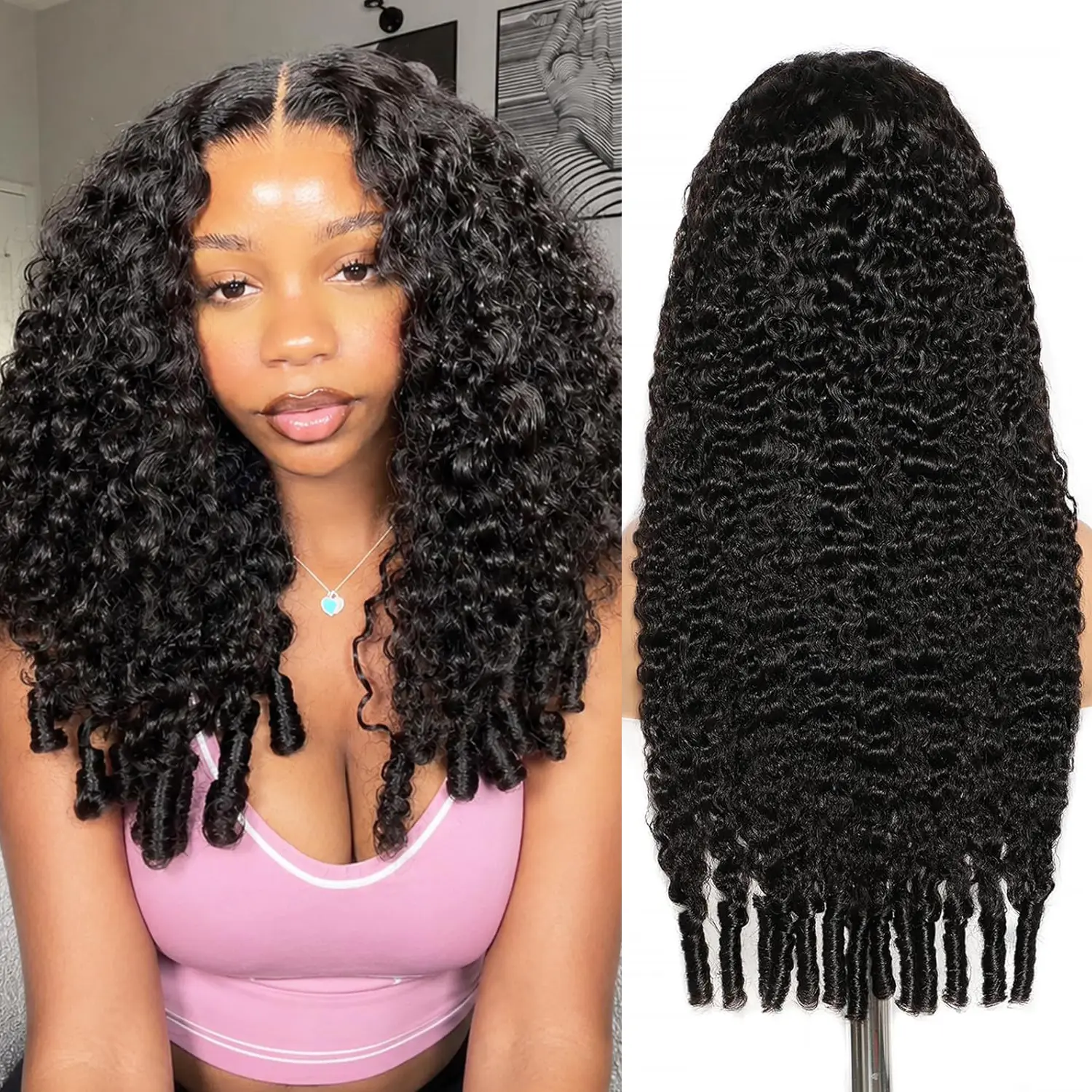Lemoda 5x5 Lace Closure Wigs Wear To Go Glueless Burmese Curly 200% Density Human Hair Pre Plucked Natural Black Real Human Hair for Women