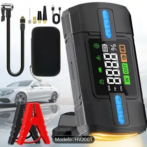 Portable Air Compressor for Car 3000A Emergency Starter with 160PSI Max Power USB Input/Output Large LCD Screen & Light Model HVJ001
