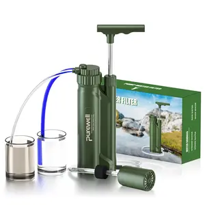 Portable Water Filter Pump,Water Filtration System Survival with 0.0001 Micron RO Membrane, 3 Filter Stages,Water Purifier for Hiking, Camping, Emergency, and Outdoor Activities