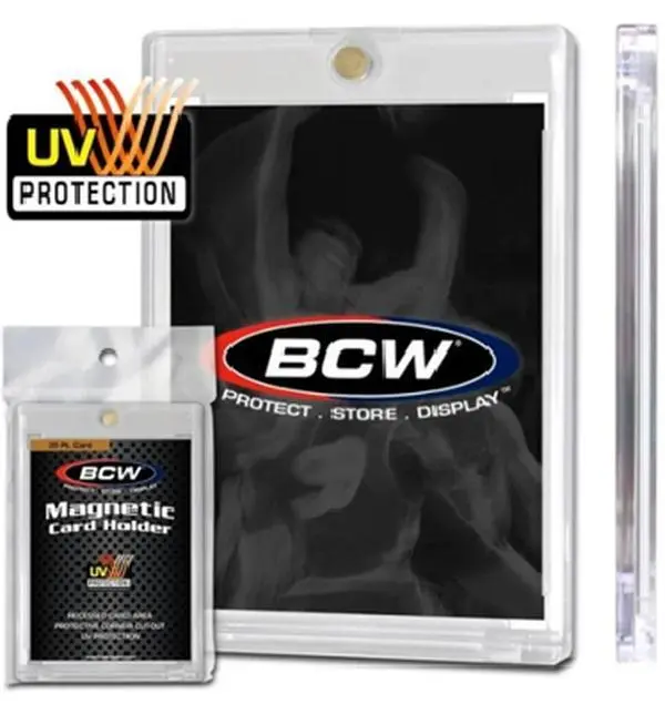 BCW Magnetic Trading Card Holder - 35PT Rigid Plastic Standard Toploaders, TCG Storage, Trading Card Organizer for Display/Store, Collectible Accessories