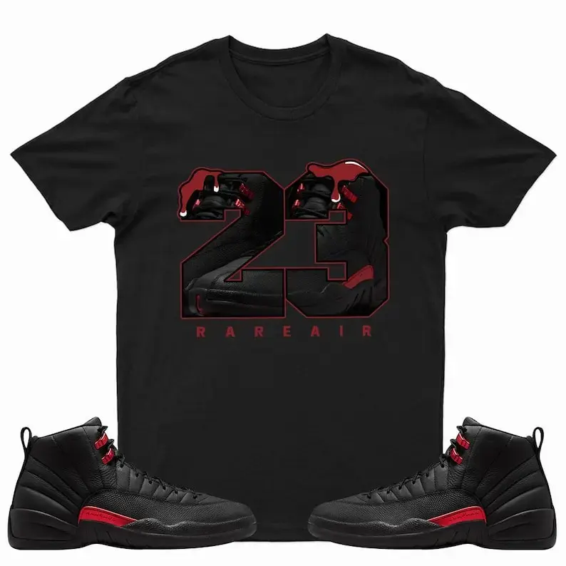 12 Bloodline Black Red Matching T Shirt, Number 23 Graphic Shirt Matching T Shirt, Cookie Graphic Shirt Graphic Shirt Menswear Unisex! Graphic Shirt, Unisex T-Shirt Gift For Women and Man, 90s Hip Hop Tee, Sneaker Head Gift