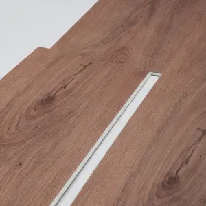 【fathersdaygift】VEVOR Interlocking Vinyl Floor Tiles 48 x 7.3 inch, 10 Tiles 5.5mm Thick Snap Together, Deep Brown Wood Grain DIY Flooring for Kitchen, Dining Room, Bedrooms & Bathrooms, Easy for Home Decor