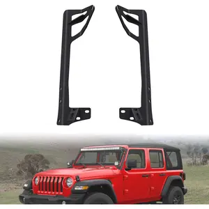 Upper Windshield Frame Mounting Bracket A-pillar Mounts for 52 Inch Light Bar and LED Pod Lamp on Wrangler JK 2007 2008 2009 2010 2011 2012 2013 2014 2015 2016 2017 2018