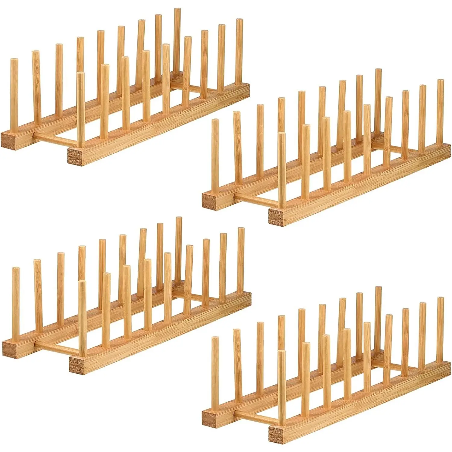 4 Pack  Dish Drying Rack, Plate Rack Stand Pot Lid Holder, Dish Organizer Racks for Plates, Cups, Bowls,  Board, Drying Rack Stand Drainer, Kitchen Cabinet Organizer