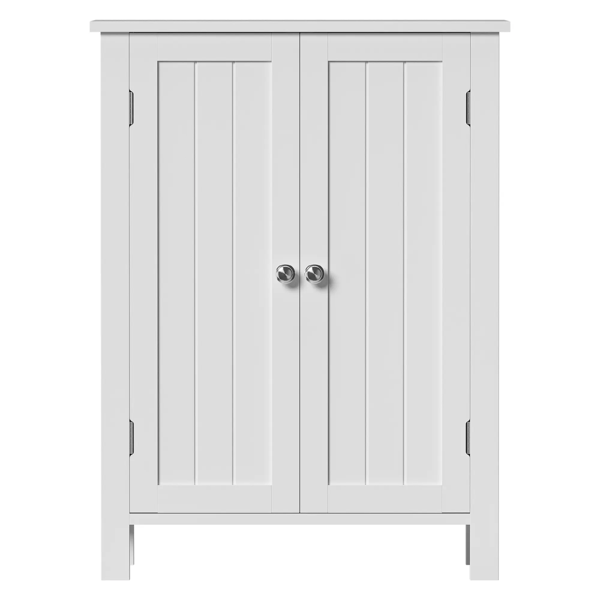 ZenStyle Freestanding Modern MDF White Wood Bathroom Cabinet - Tall Double-Door Cupboard with Adjustable Compartments, Family-Friendly Build, Space-Saving Design, Wall Cabinets Compatibility, Assembly Required, Ample Storage for Bathroom Upgrade