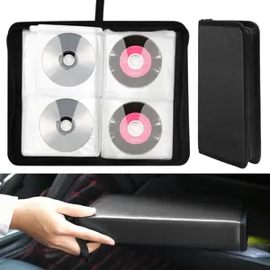 80 Sleeve Game Disc Storage Bag - Portable PU Leather CD DVD Case Holder,Disc Organizer Bag,CD DVD Disc Cases Storage Binder for Car Home Office Travel
