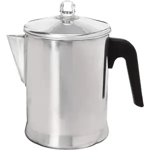 Primula Today Aluminum Stove Top Percolator Maker Durable, Brew Coffee On Stovetop, 9 Cup, Silver