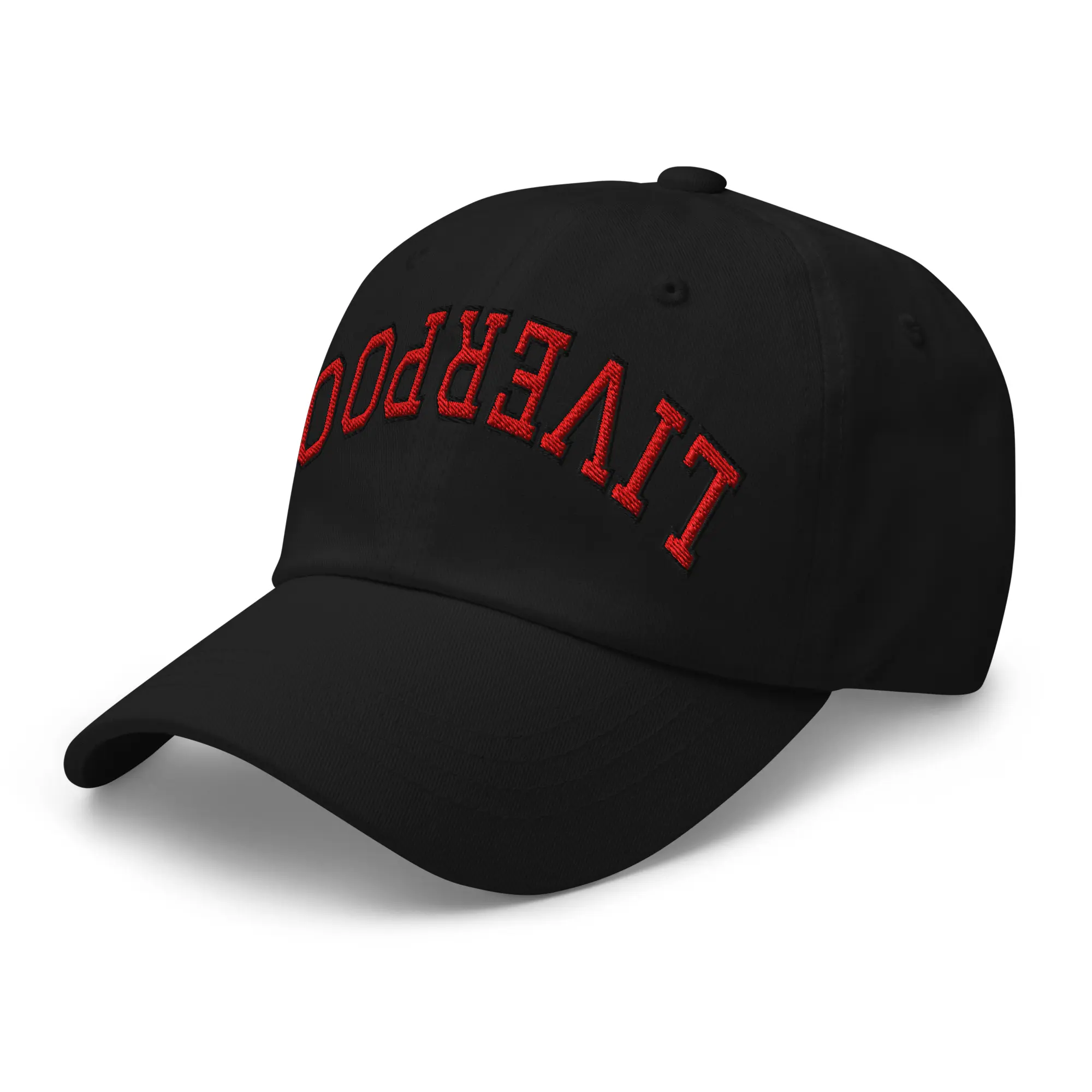 RIVEMUG NX Liverpool Upside Down Embroidered Curved Bill Cap Relaxed Fit Low Crown Adjustable Hat