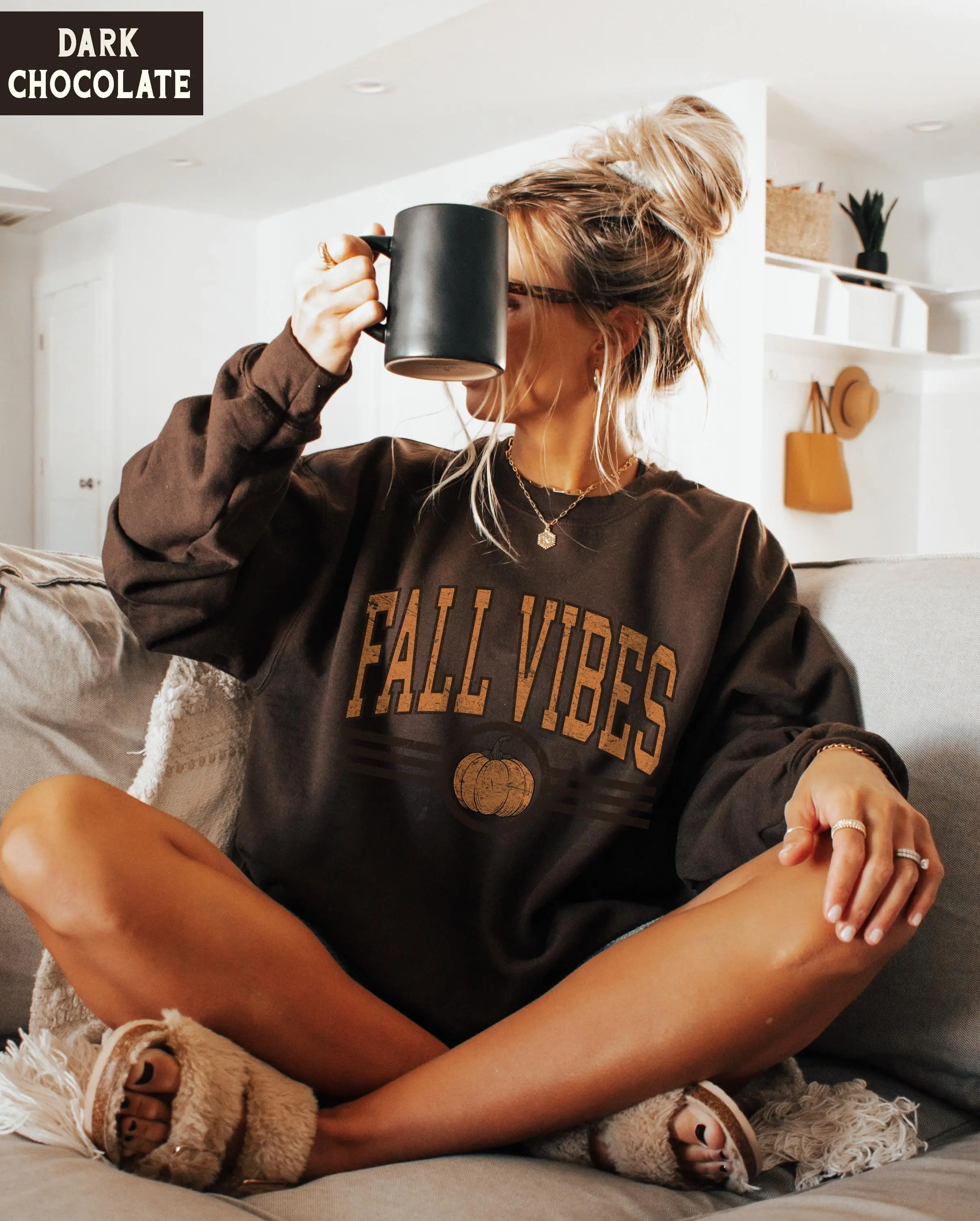 Fall Vibes Sweatshirt, Retro Varsity Pumpkin Crewneck, Distressed Fall Hoodie for Women, Collegiate Fall Sweater, Fall Gifts for Her