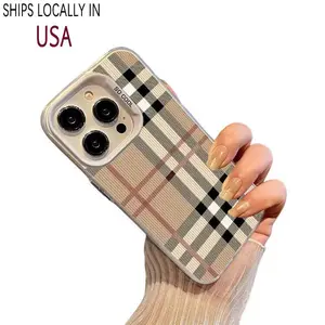 Retro Plaid Texture Pattern Phone Case, Durable Protective Cover, Fashion Phone Protector for iPhone 17 16 15 14 13 12 11 Pro Max 7 8 Plus X XS MAX Black Cellphone Protection Shockproof Smartphone Casing