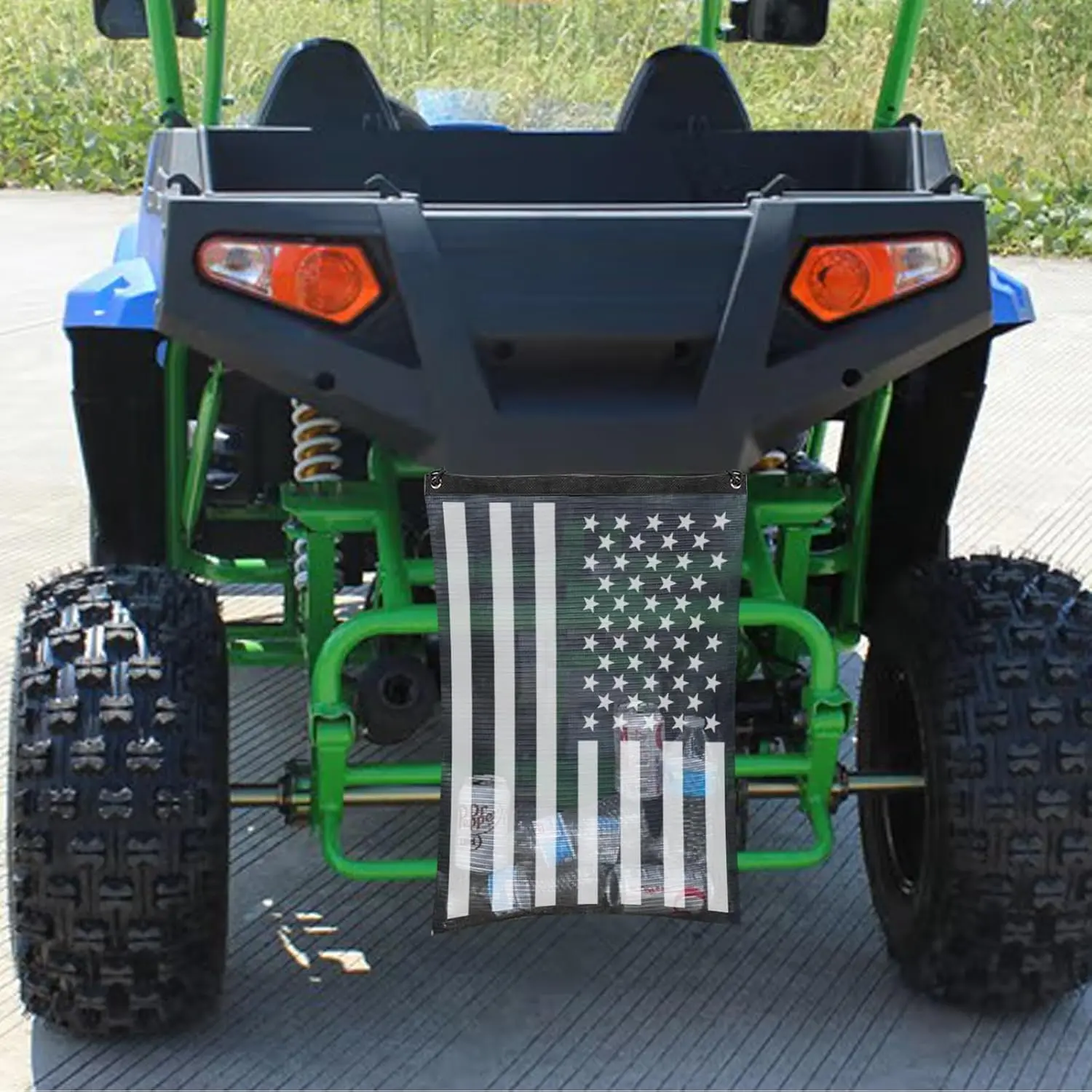 Universal Fit UTV ATV Mesh Trash Bag - Easy to Install, Long-Lasting Performance, for Stowing & Tidying, Compatible with Polaris RZR, Can-Am, CFmoto, Teryx, Kawasaki, Golf Cart, Arctic Cat, American Flag Design, Personal Use, Enhances Driving Experience