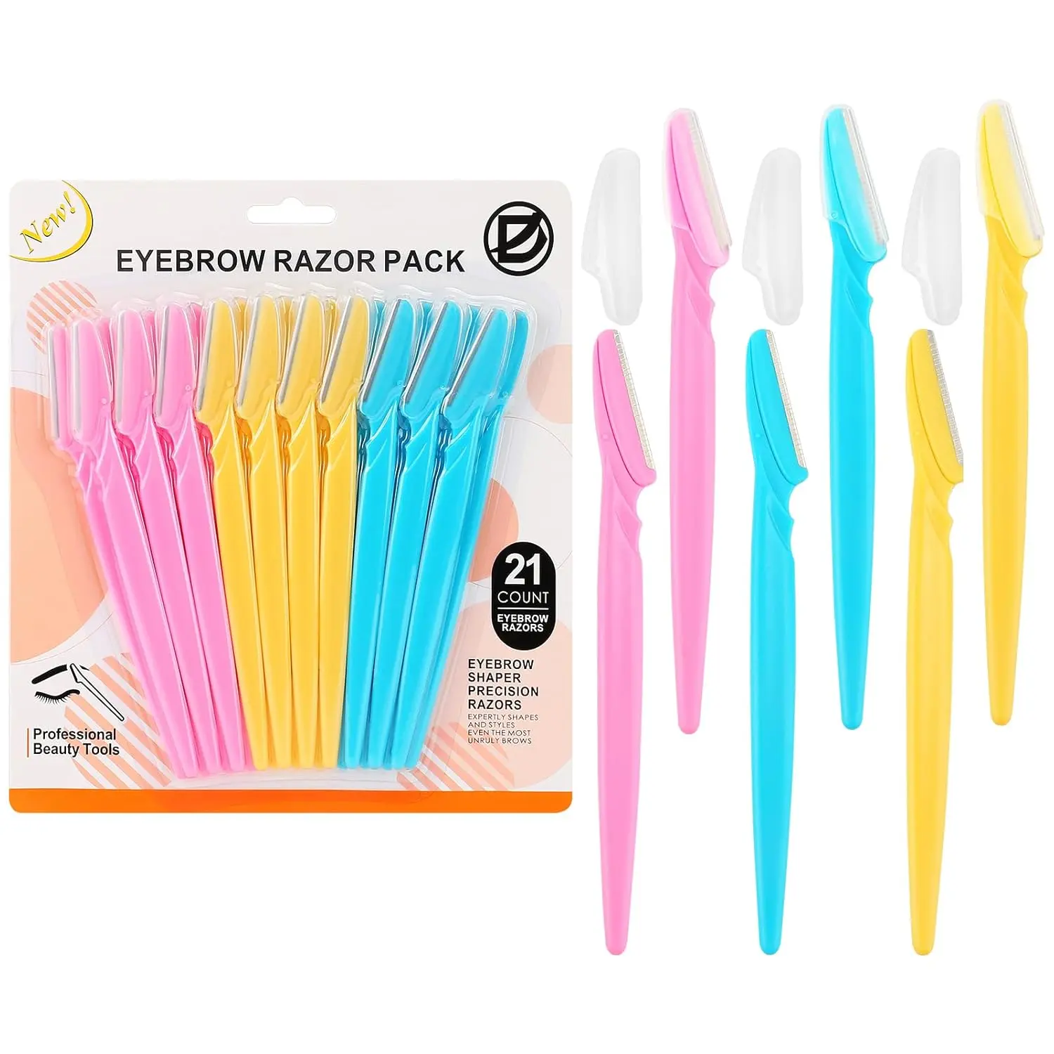 21 Pcs Eyebrow Razor,  Derma plane Razor, Face Razors for Women, Derma Tool for Face Lightweight Makeup Set Exfoliating Flawless Radiant Cosmetic