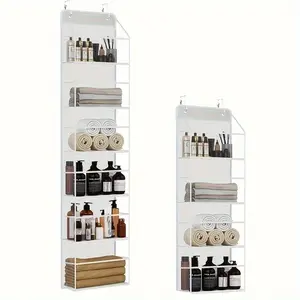 4/6 Layer Door Hanging Storage Bag, Bathroom Organizer, Home Organizers, Durable Storage Organizer, Space-Saving Door Back Rack, Suitable for Cabinets, Bedroom, Kids Room