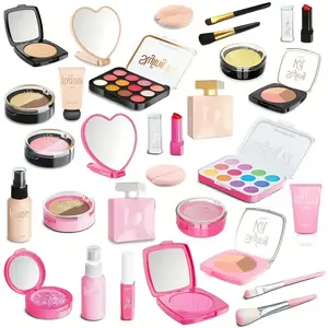 Portable Makeup Kit, Kids Vanity, Simulation Princess Beauty Pretend Play House Toy Set for Girl's Gift