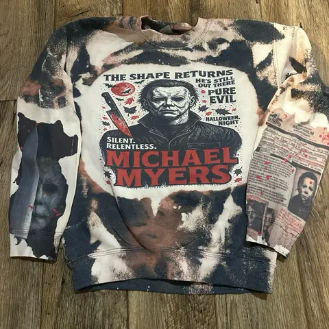Michael Myers Crewneck  - The Shape Returns Design with Horror Theme Print