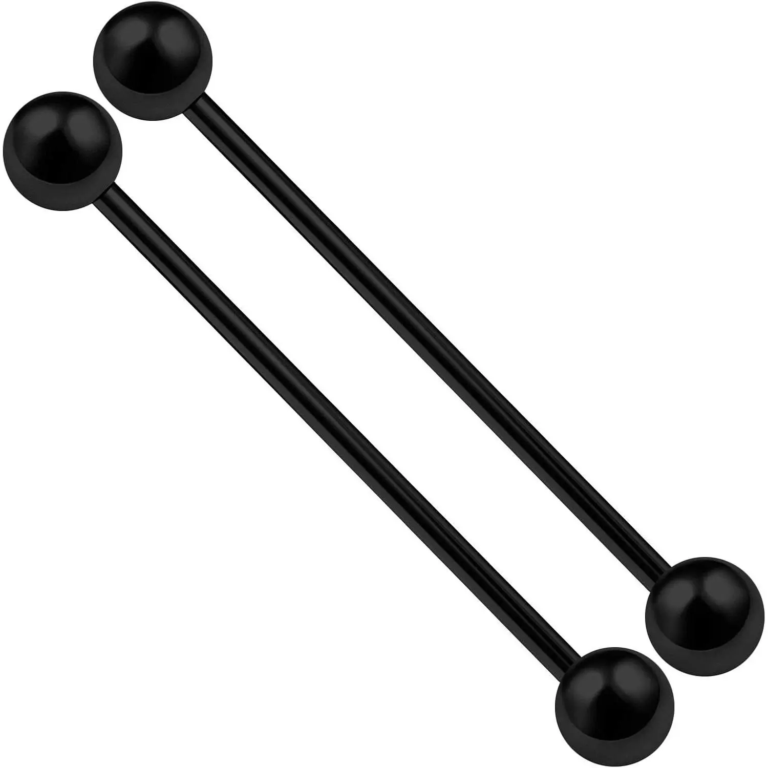 2PCS Stainless Steel Industrial Barbell Stud Scaffolding 14 Gauge 1 1/2 38mm 5mm Ball Earring Piercing Jewelry View More Colors