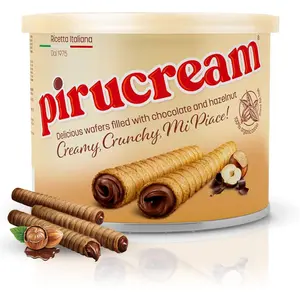Pirucream Rolled Wafers Chocolate Hazelnut Organic Alkaline 100% Cocoa 10.58Oz