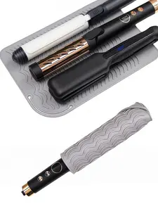 LMMAKE Heat Resistant Silicone Mat Premium Surface for Curling Irons Flat Irons & Hot Styling Tools Prevents Countertop Damage Organizes Makeup Products Ideal for Vanity Tables Bathrooms & Salon Stations Essential for Safe Styling Routines