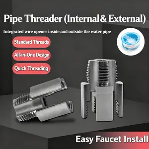 Water Pipe Threading Tool Pipe Thread Cutting Tool 1/2'' 3/4'' PVC Pipe Thread Cutting Tool, Upgrade Pipe Thread Cutting Tool for Plumbing DIY Repairs