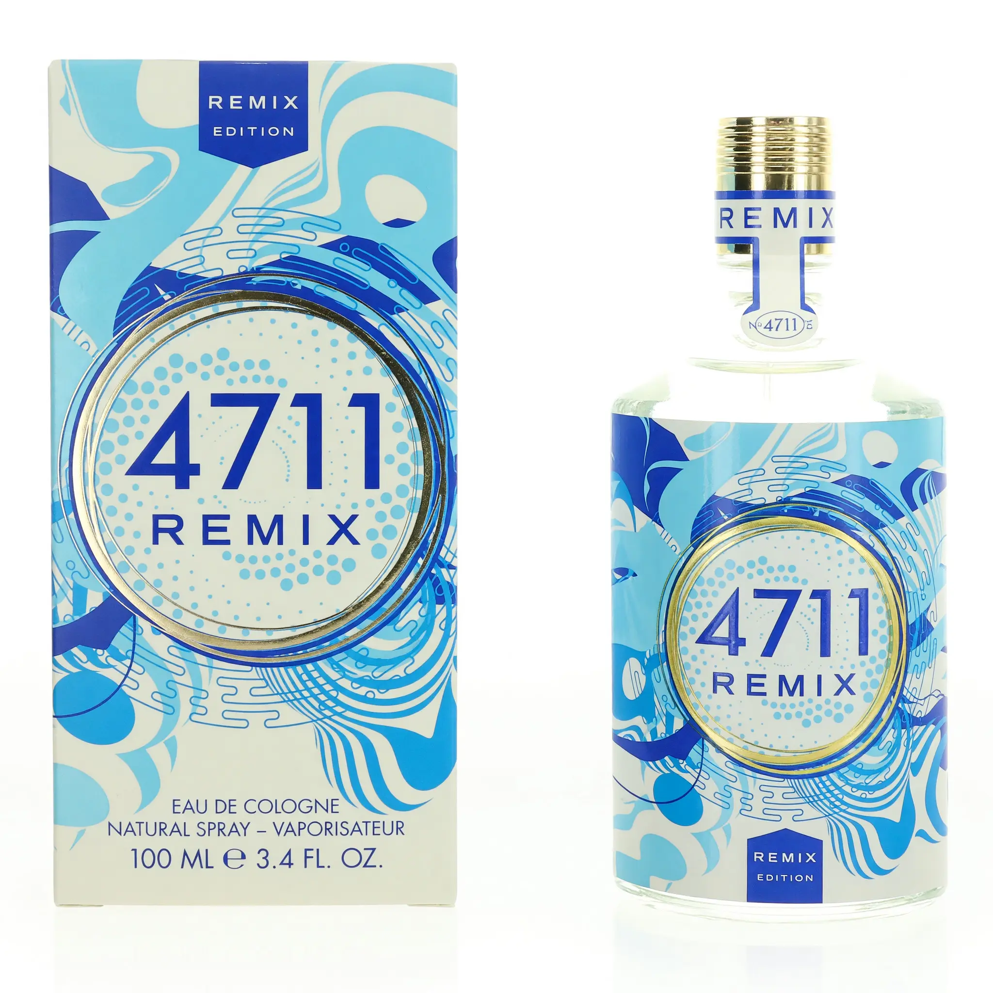 4711 Remix Sparkling Island by Muelhens, 3.4oz Eau de Cologne Spray for Unisex