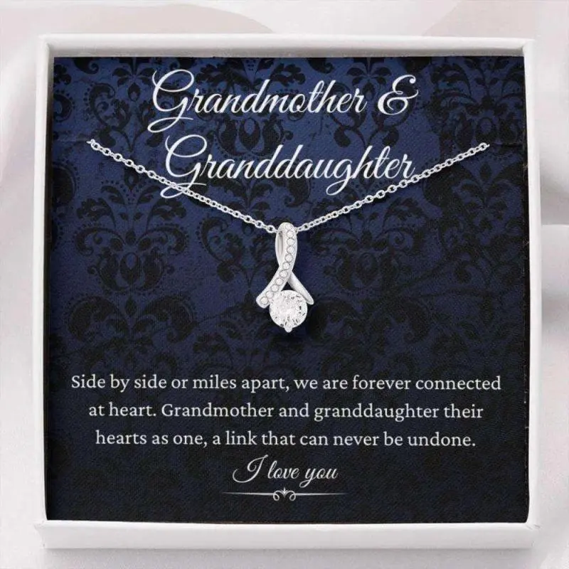Granddaughter Necklace, Grandmother & Granddaughter Necklace, Gift For Grandma, Gift For Granddaughter, Jewelry Message Card, Necklace Gifts For Birthday, Anniversary, Christmas Day, Thanksgiving 672