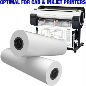 SJPACK 2 Rolls 36" x 150' CAD Bond Plotter Paper for Wide Format Inkjet Printers 2" Core
