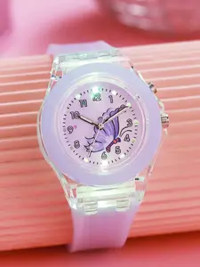 Butterfly Glowing Children Quartz Watch, Sweet Girl Style, Flash Light Night Glow, Precise Time Reading, Daily Wear for Students & Girls