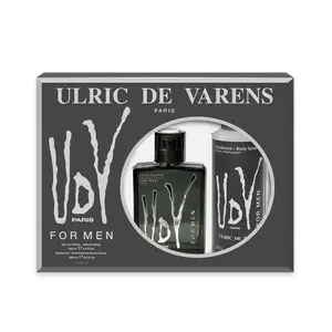 Ulric De Varens Classic Eau De Toilette for Men 2pcs Set - Masculine, Seductive, Scent of Virility - Woody, Citruses and Mint - A Scent That Demands Attention, Impossible to Ignore - 3.4 Fl Oz + 6.8 Fl oz Deodorant Spray