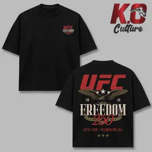 UFC Freedom 250 White House Washington DC T Shirt | Double Sided MMA Event Tee | Distressed American Eagle Streetwear Shirt | Oversized Heavyweight T-Shirt | Retro 90s Vintage Bootleg Tee | UFC Tee