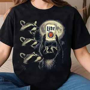 Funny Raccoon Beer Shirt, Ritual Animal Graphic Tee, Vintage Retro Style, Night Drinking Vibe, Unisex Shirt