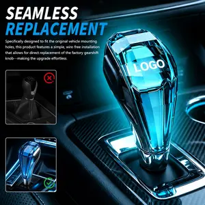 Crystal Bling LED Gear Shift Knob Cover | Touch-Activated RGB Multicolor Diamond-Cut Glow | Automatic Transmission Interior Upgrade | Luxury Car Accessories for Women Aesthetic Decor dark feminine car accessories