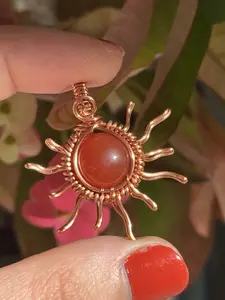 Carnelian Sun Pendant/Necklace