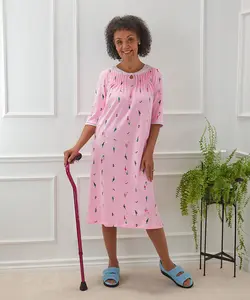 Open Back Knit Nightgown with Lace Trim