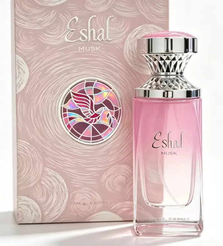 Eshal Musk Viral Women Perfume Delicate Soft Floral Musk Fragrance Beautiful Gradient Pink Bottle Elegant Pink Art Bird Gift Box Birthday Valentine Holiday Gift For Her Girlfriend