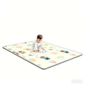 Foldable Baby Play Mat - Non-Slip, Waterproof & Reversible Foam Crawling Mat for Toddlers, Extra Large, Easy to Clean
