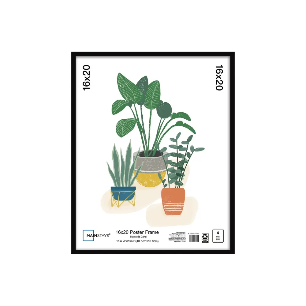 16x20 Basic Black Poster Frame for Framing Photos and Artwork with a Clean, Simple Look