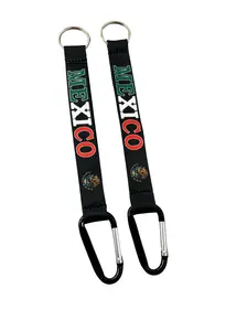 Mexico 2-Pack Lanyard Keychain (Short/Corto), Tricolor, Black Color, Souvenir, Keychain, Gift