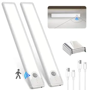 Under Cabinet Lights,Motion Sensor Night Light Indoor,1500mAh USB Rechargeable Light,Magnetic Installation Dimmable Lights for Kitchen,Wardrobe,Pantry, Closet,Bathroom,Stairs,Sink Cabinet,Garage,Mother's Day giftRechargeable USB Under Cabinet Lights
